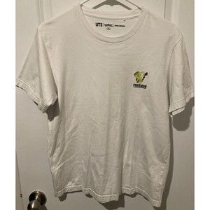 Uniqlo Pokemon T-shirt M White Double Sided Meguru Yamaguchi